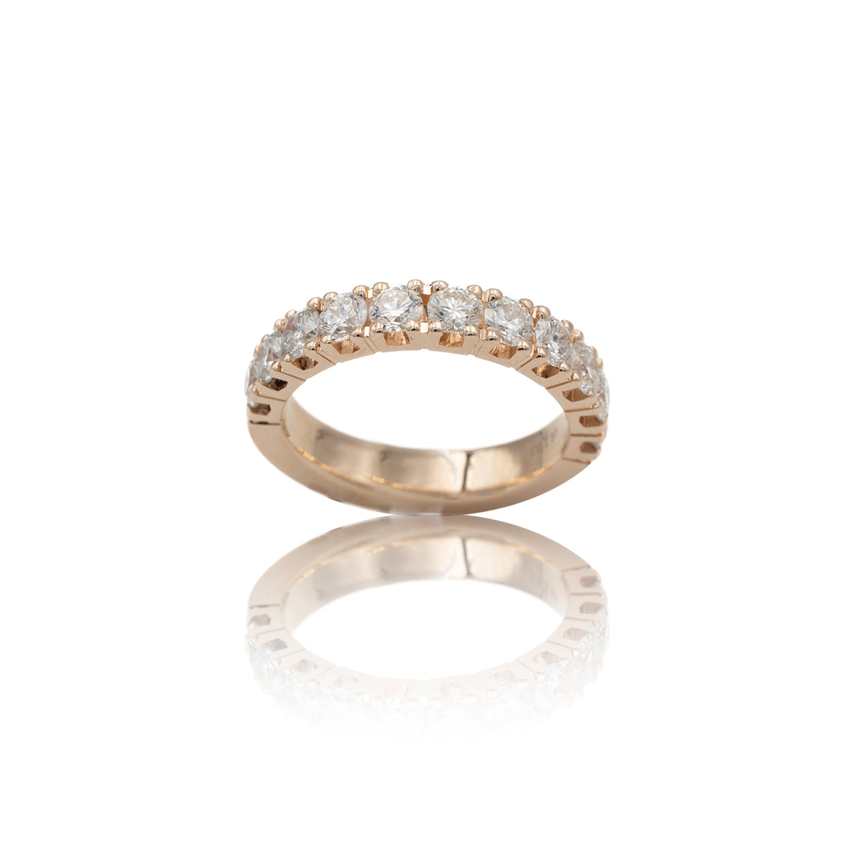 Anello Fedina Half Eternity Diamanti 1.35kt Oro Rosa-Anelli-GRANARELLI-Gioielleria Granarelli