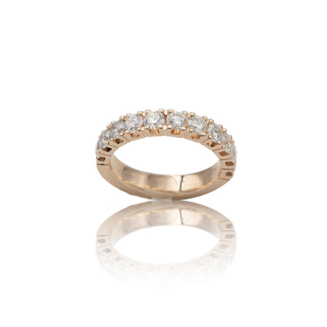 Anello Fedina Half Eternity Diamanti 1.35kt Oro Rosa-Anelli-GRANARELLI-Gioielleria Granarelli