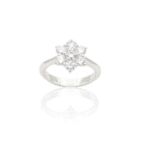 Anello Fiore con Diamanti 1.10kt in Oro Bianco-GRANARELLI-AN0110B-110-Gioielleria Granarelli