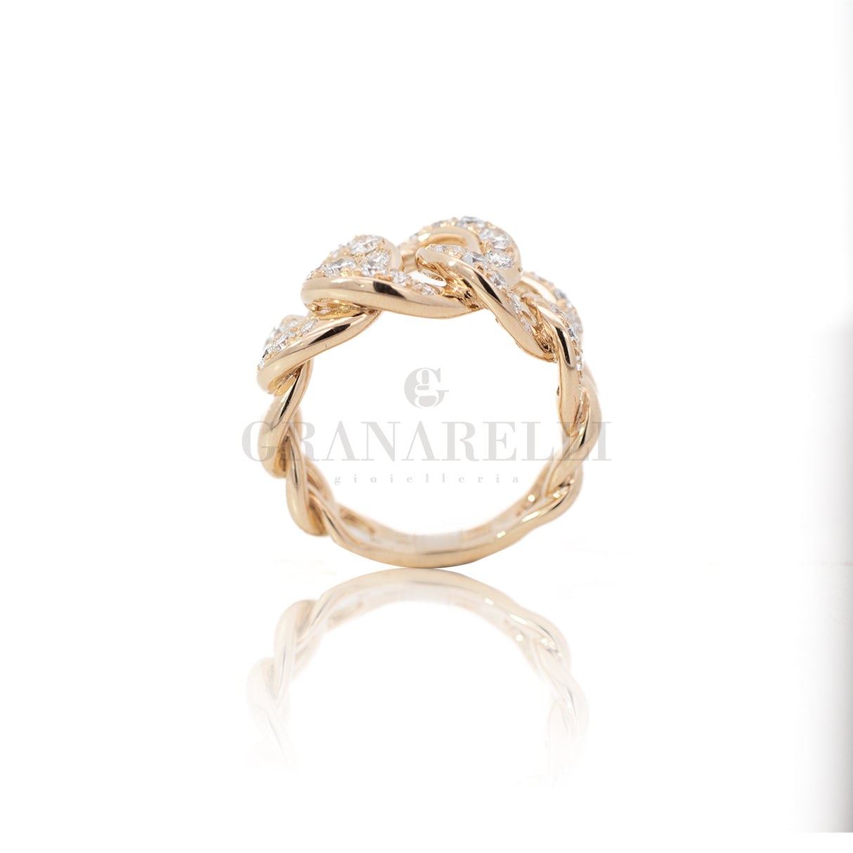 Anello Groumette  in Oro Rosa e Diamanti 1.19kt