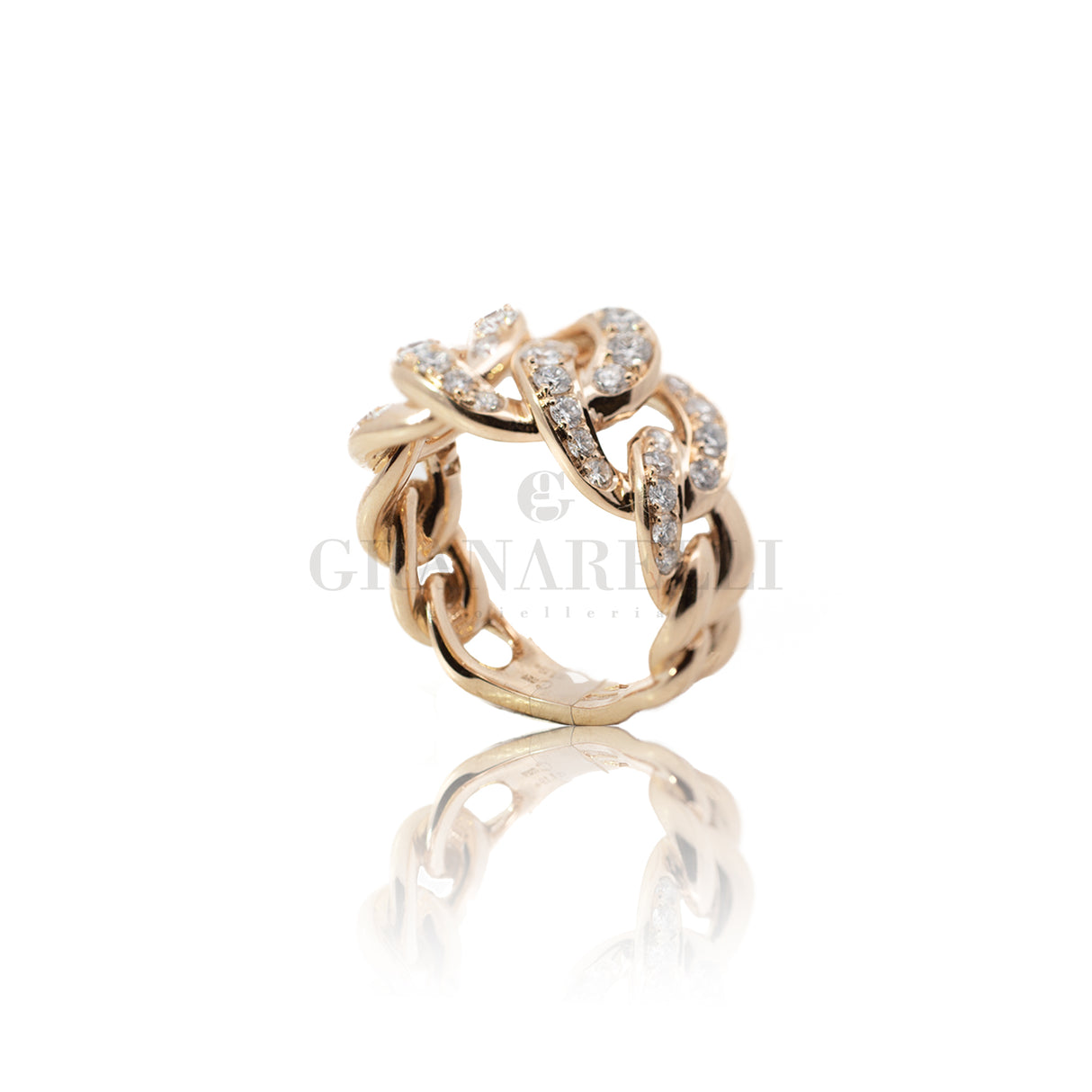 Anello Groumette  in Oro Rosa e Diamanti 1.19kt