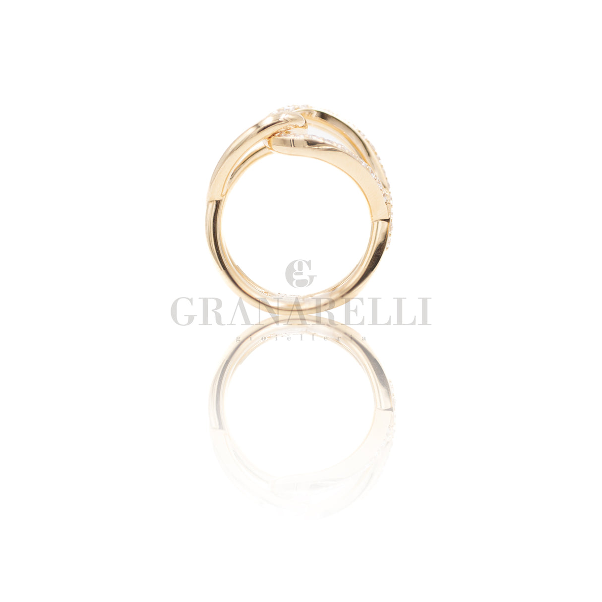 Anello Intreccio Oro Rosa e Diamanti