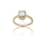 Anello Solitario Illusione in Oro Giallo e Diamanti