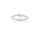 Anello Fedina Navette e Diamanti in Oro Bianco