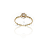 Anello In oro Giallo con contorno di diamanti