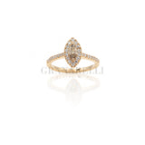 Anello Diamanti Bianchi e Brown Navette in Oro Rosa