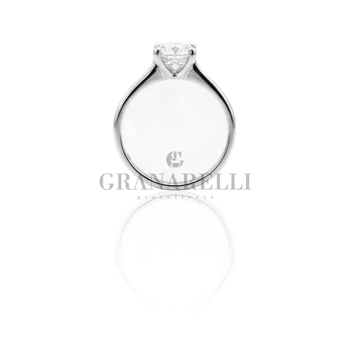 Anello in Oro Bianco con Diamante taglio Ovale 1.50kt GIA