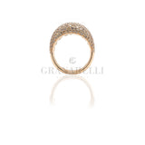 Anello Chevalier Pavè Diamanti Brown in Oro Rosa