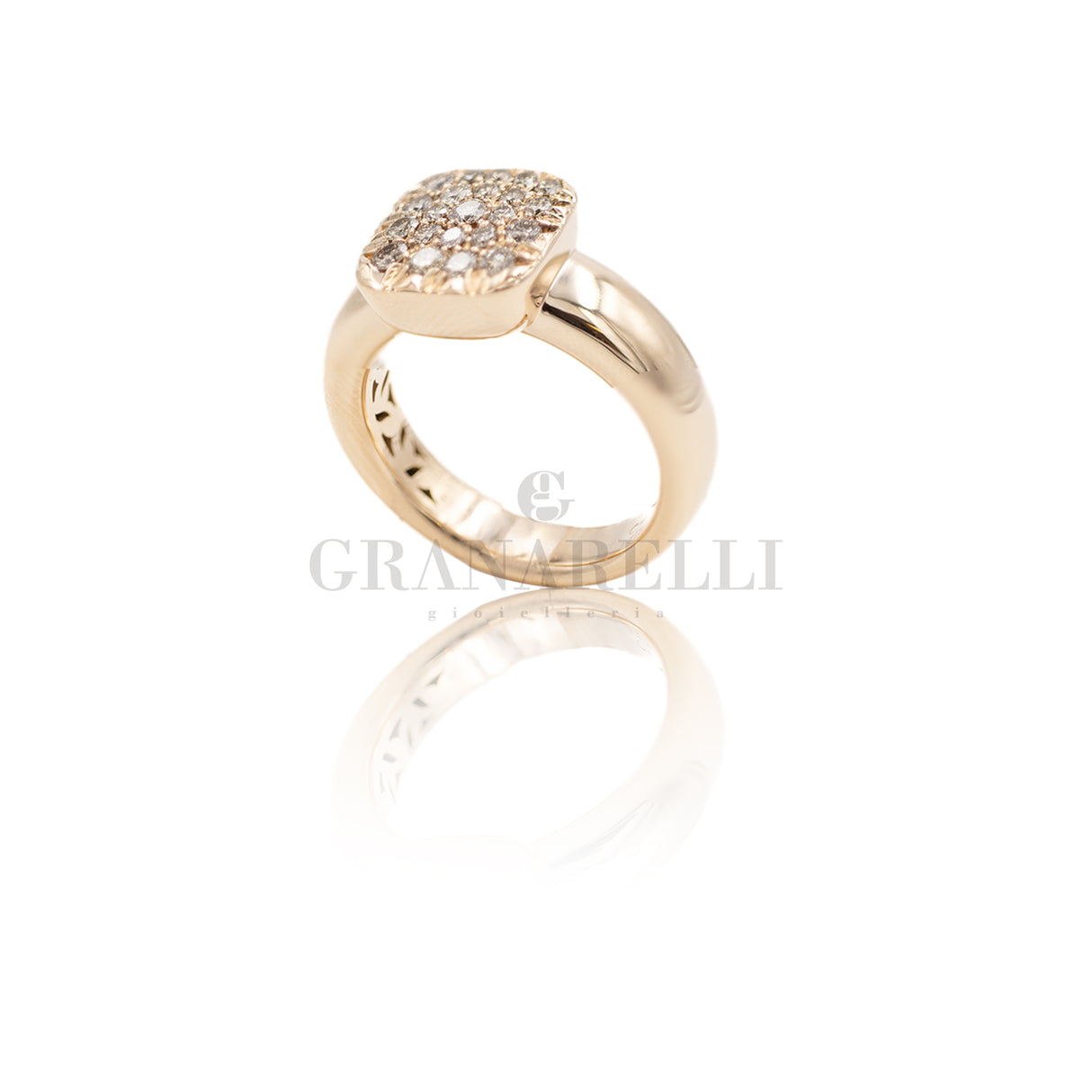 Anello Pavè di Diamanti Brown in Oro Rosa