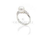 Anello con Perla e Brillanti