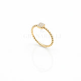 Anello bollicine con pavè in oro Giallo