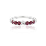 Anello ReCarlo Mezzogiro con Rubini e Diamanti Oro Bianco