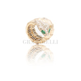 Anello Serpente Smeraldi in Oro Rosa