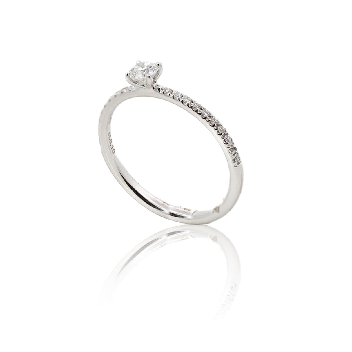 Lonely ring 0.22kt in white gold