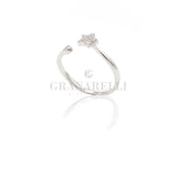 Star ring and stem in white gold with brilliant