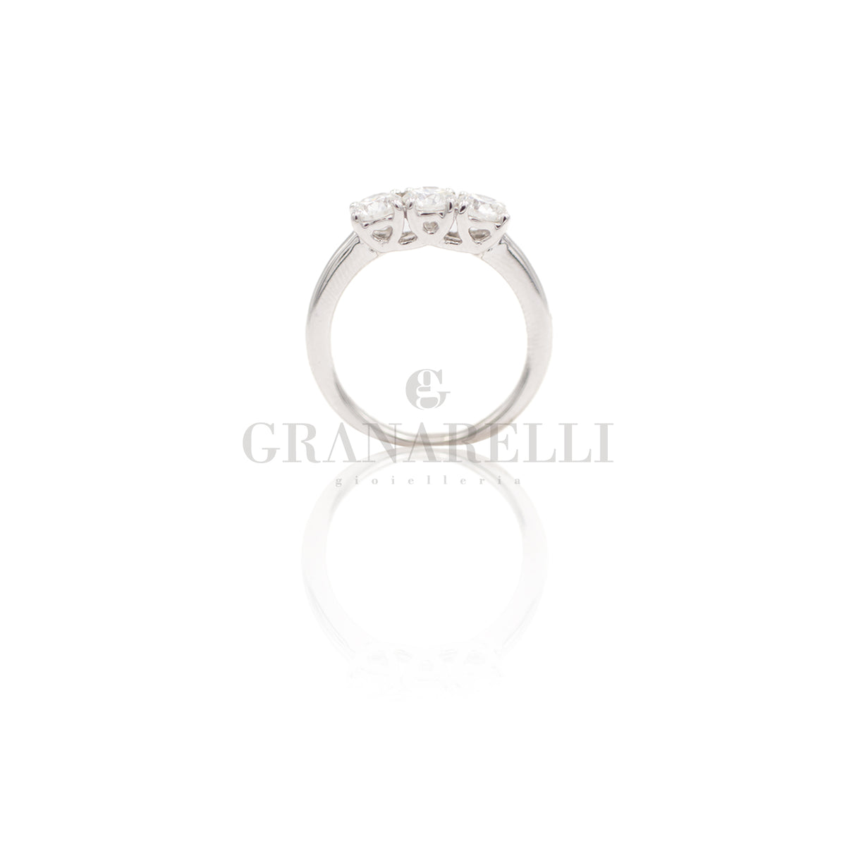 Anello trilogy 1.14ct in Oro bianco