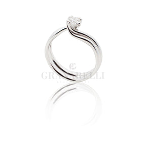 Anello Recarlo Solitario 0.51kt in Oro Bianco e Diamante-Anelli-RECARLO-Gioielleria Granarelli