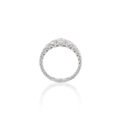 Anello Fedina Scalata con Diamanti 1.56kt in Oro Bianco-Anelli-GRANARELLI-Gioielleria Granarelli
