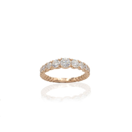 Anello Fedina Scalata con Diamanti 1.54kt in Oro Rosa-Anelli-GRANARELLI-Gioielleria Granarelli
