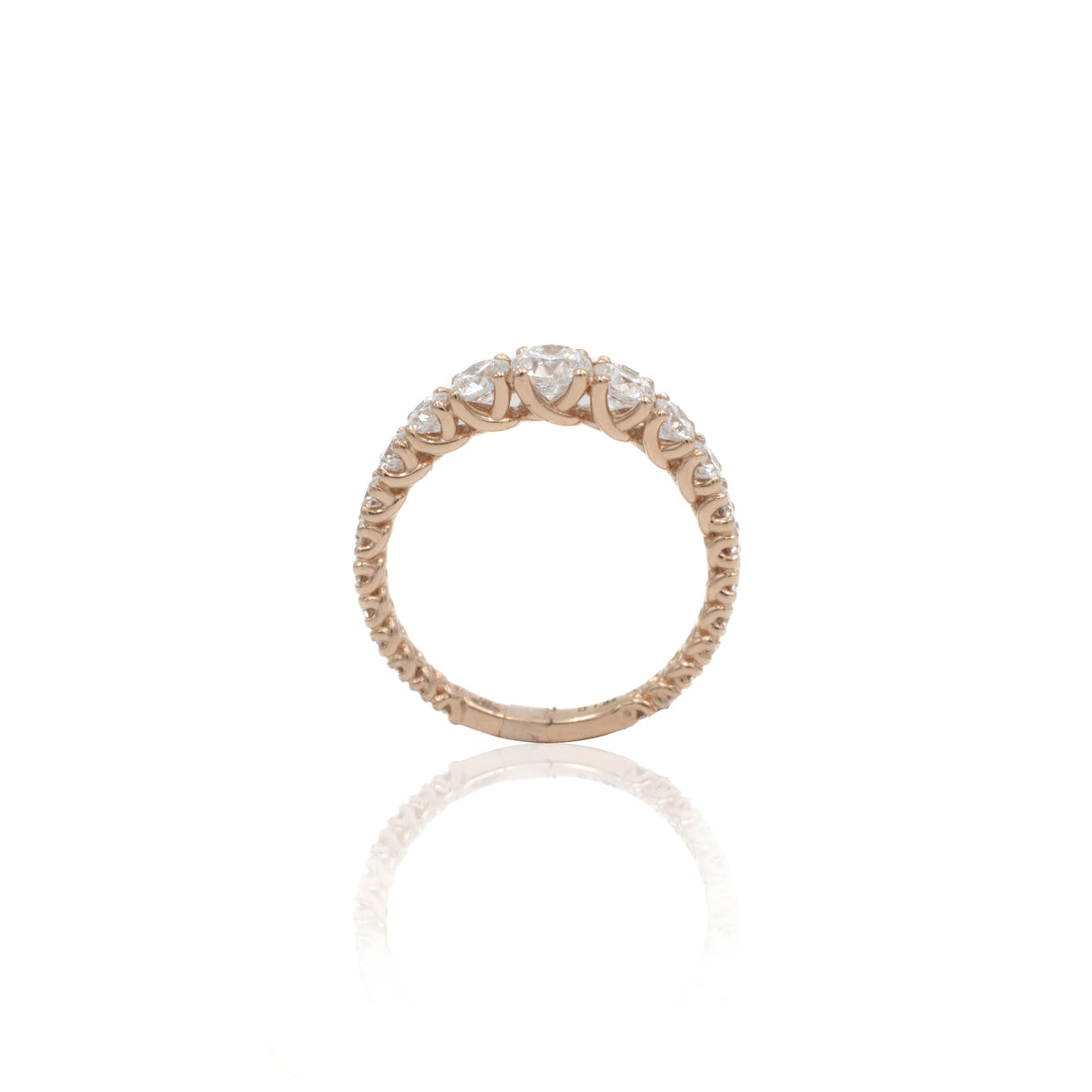 Anello Fedina Scalata con Diamanti 1.54kt in Oro Rosa-Anelli-GRANARELLI-Gioielleria Granarelli