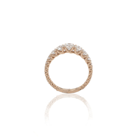 Anello Fedina Scalata con Diamanti 1.54kt in Oro Rosa-Anelli-GRANARELLI-Gioielleria Granarelli