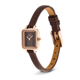 Quadro Mini Brown Lizard Padstow Rose Gold 15mm