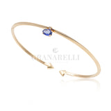 Bracciale rigido Diamante Bianco Zaffiro Blu Oro Rosa