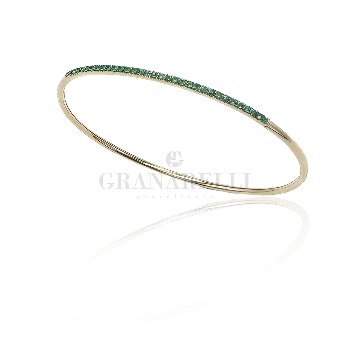 Bracciale Rigido oro giallo e Smeraldi