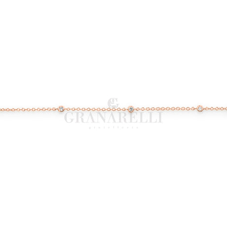 Bracciale Oro Rosa diamanti alternati-Bracciali-CRIVELLI-Gioielleria Granarelli