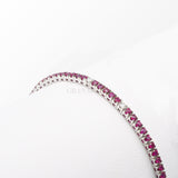 Bracciale Tennis Oro Bianco con Rubini 2,20kt e Diamanti Bianchi