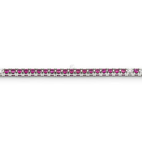 Bracciale Tennis Oro Bianco con Rubini 4,15ct e Diamanti-Bracciali-CRIVELLI-Gioielleria Granarelli