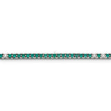 Bracciale Tennis Oro Bianco e Smeraldi 3.30kt e 5 spot bianchi