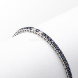Bracciale Tennis Oro Bianco con Zaffiri 4,12ct e Diamanti