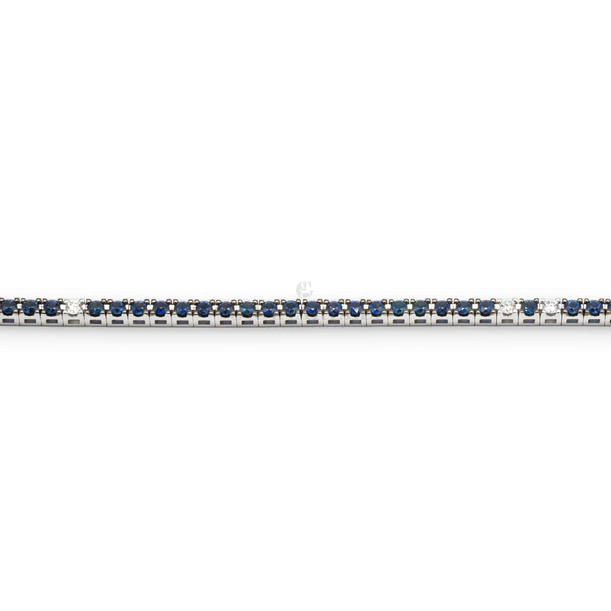 Bracciale Tennis Oro Bianco con Zaffiri 2.25kt e Diamanti Bianchi
