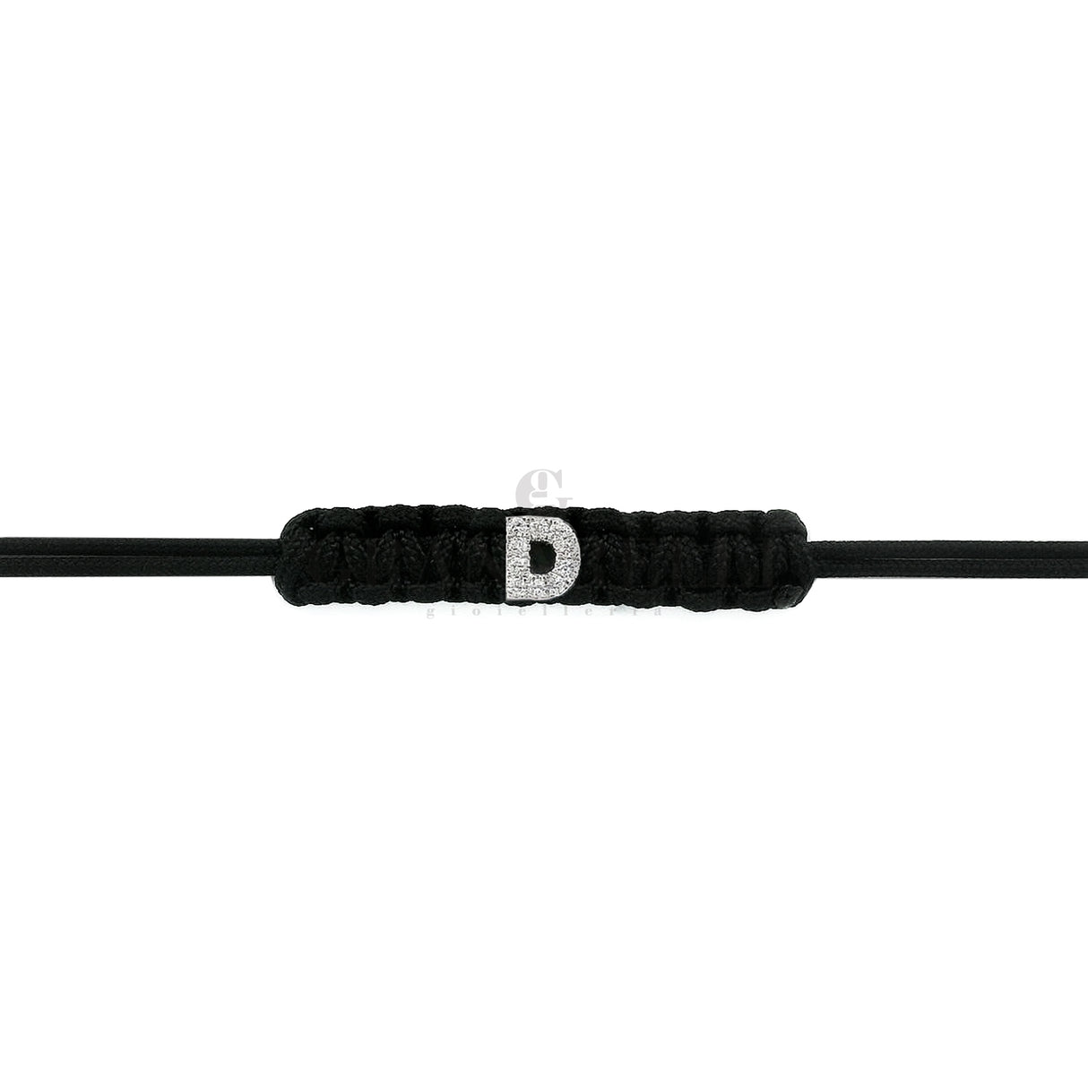 Bracciale Cordino Iniziale Oro bianco e Diamanti