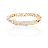 Bracelet with pink gold and diamond plate