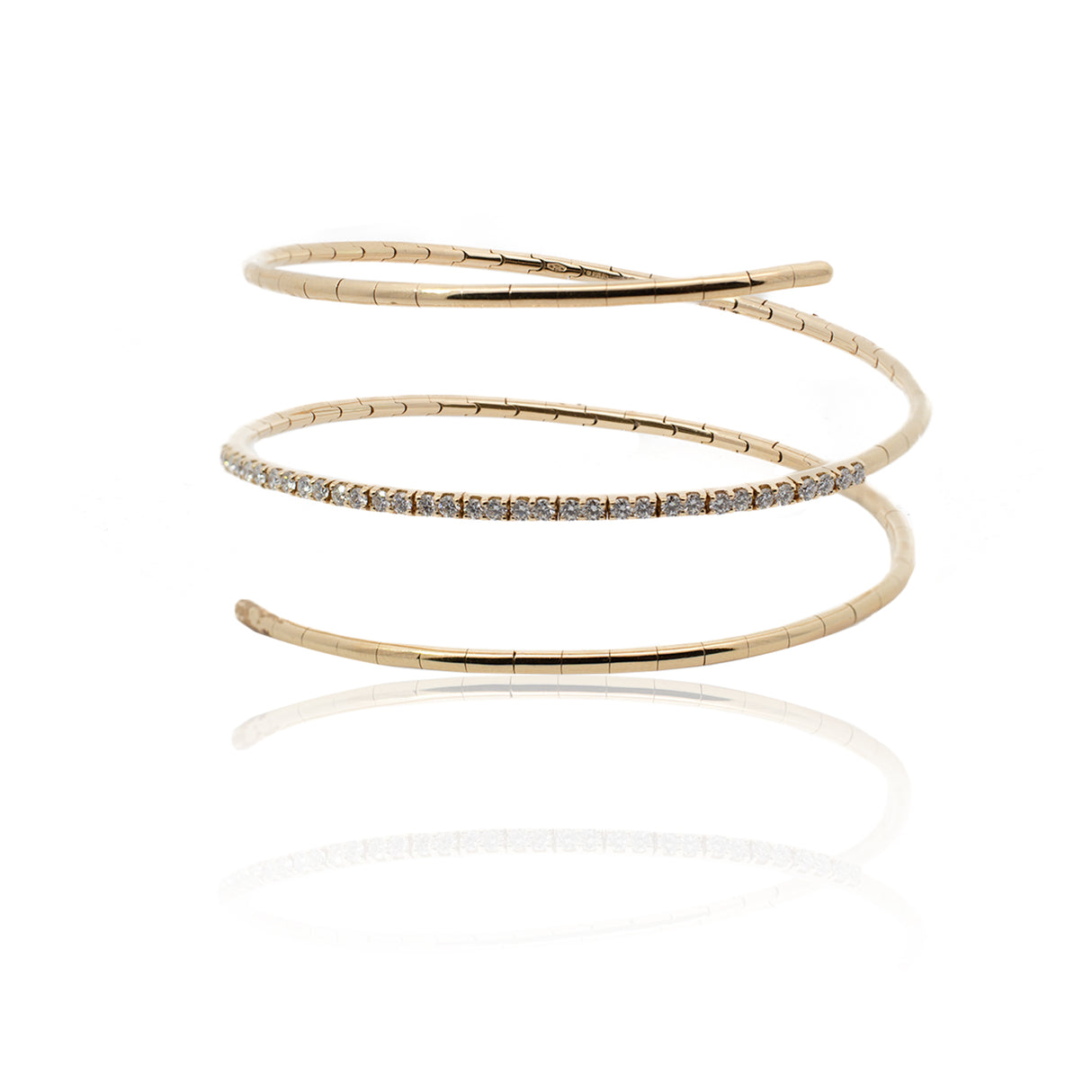 Bangle bracciale molla oro rosa e brillanti