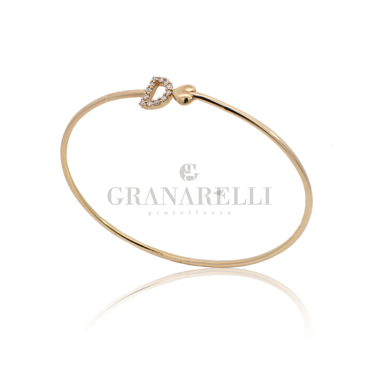 Initial rigid bracelet letter d with diamonds