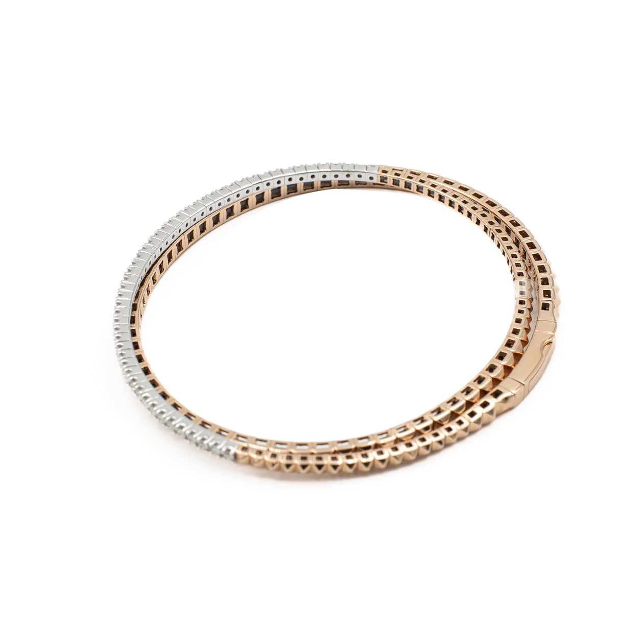 Pulsera de brazalete de diamante blanco