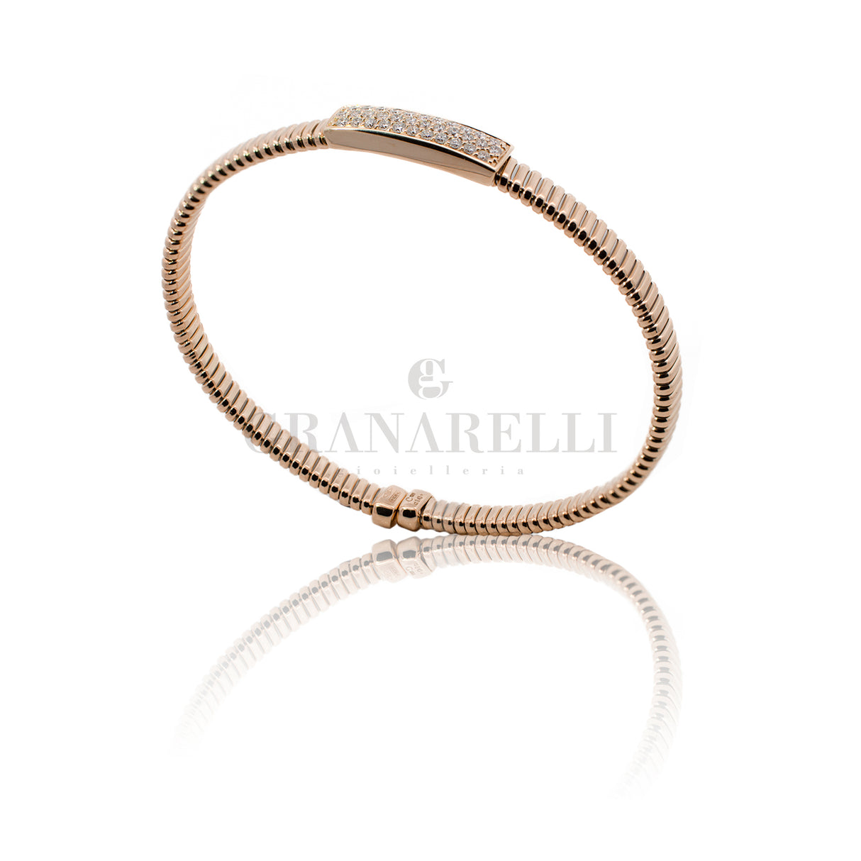 Bracciale tubogas con Diamanti In Oro Rosa