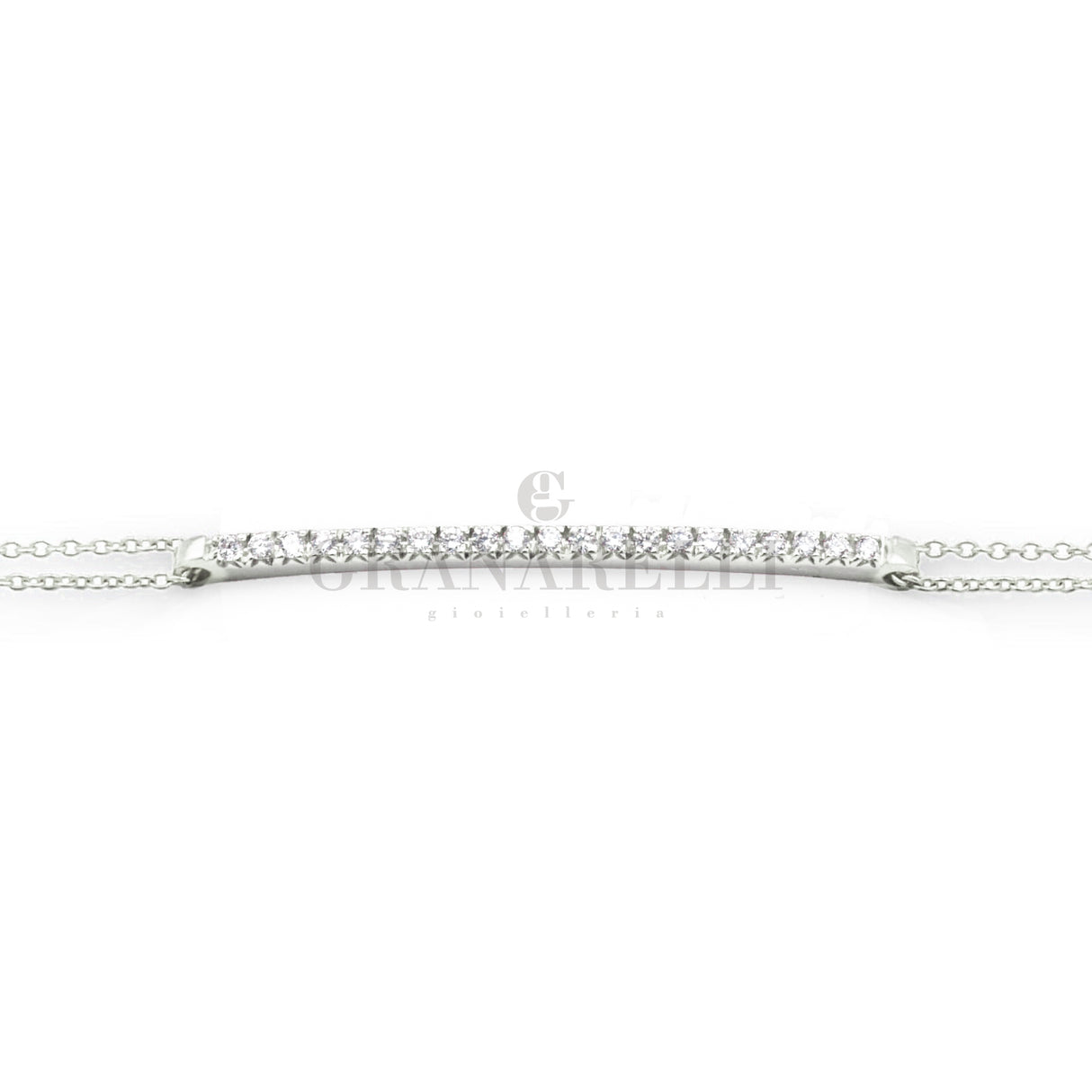 Bracciale barretta Media diamanti Bianchi oro Bianco