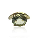 Anello Brenta Ametista verde in Oro Giallo 9kt