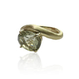 Anello Brenta Ametista verde in Oro Giallo 9kt