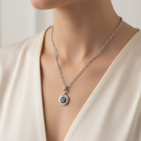 Ciondolo con diamanti indossato