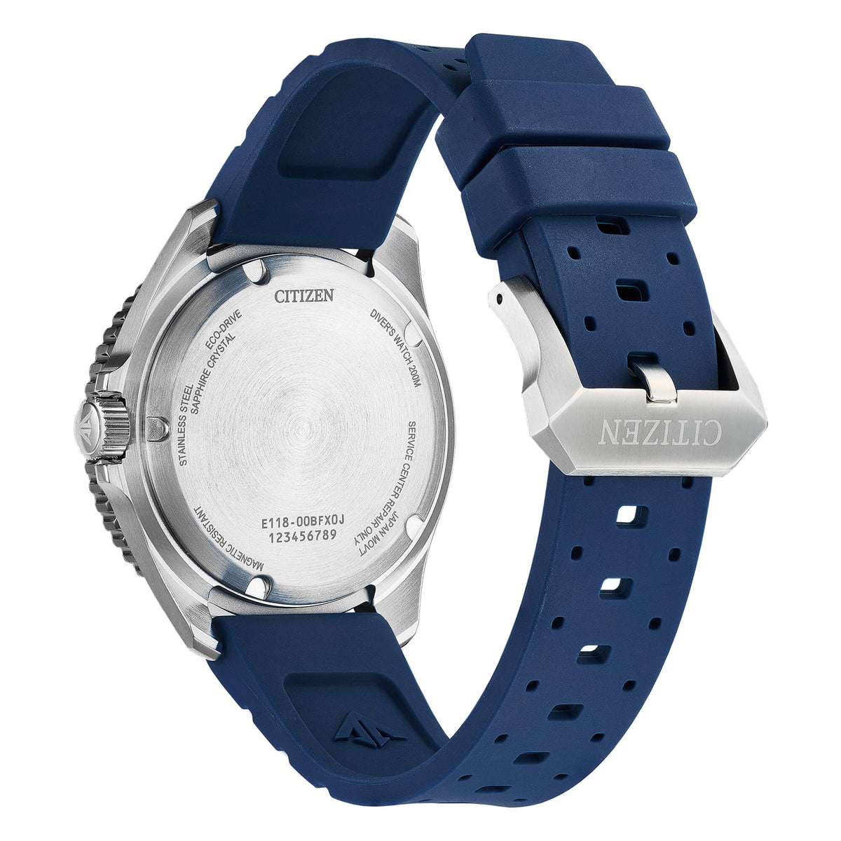 Diver's Eco-Drive 200 mt Acciaio Blu Gomma 40mm