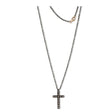 Collana Croce Titanio 12 Diamanti Bianchi-Girocolli-MANO-Gioielleria Granarelli