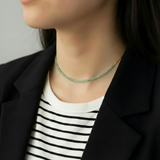 Collana con avventurina verde e catena oro giallo