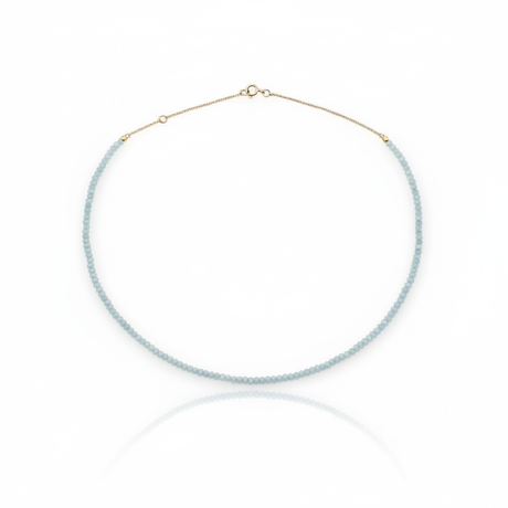 Collana con calcedonio blu chiaro