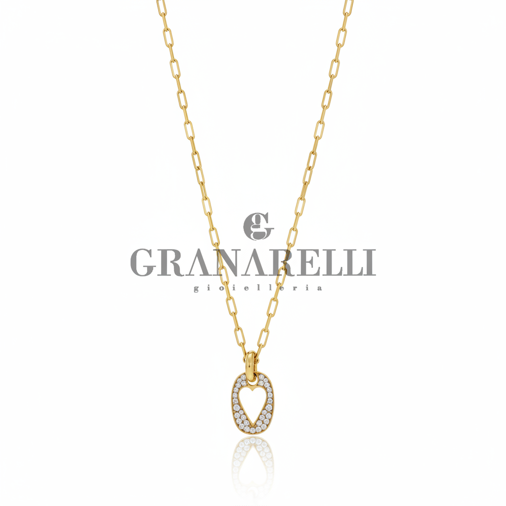 Collana Cuore Diamanti Oro Giallo Granarelli - Corretta