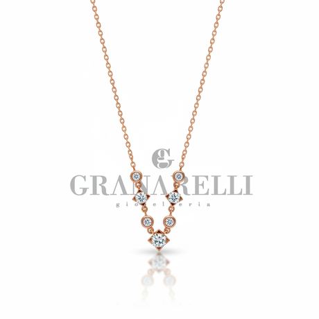 Collana Diamanti Oro Rosa Granarelli